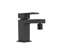 Rubinetto per il Bagno Miscelatore Monocomando per Bidet interamente in Ottone con finitura Nero Opaco Design Squadrato Moderno per Scarico Automatico modello Grace