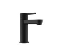 Rubinetto per il Bagno Miscelatore Monocomando Standard interamente in Ottone con finitura Nero Opaco Design Tondeggiante Moderno per Scarico Automatico modello Virna