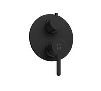 Rubinetto per il Bagno Miscelatore per Doccia Ad Incasso Con Deviatore Interamente in Ottone con Finitura Nero Opaco Design Tondeggiante Moderno modello Virna