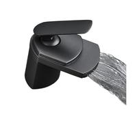 Rubinetto per il bagno, Rubinetti for lavabo a cascata con rubinetto bianco, rubinetto miscelatore for lavabo monoforo con supporto singolo, acqua calda e fredda per mobiletto(SLT203-B)