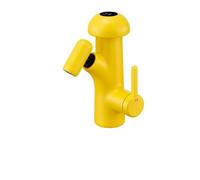 Rubinetto per il bagno, Rubinetto da bagno estraibile color crema, miscelatore per lavabo per bambini con 2 modalità di spruzzo, montaggio su piano a foro singolo(Yellow)