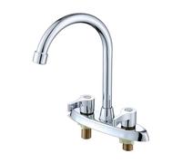Rubinetto per il bagno, Rubinetto da cucina con maniglia a doppio foro, miscelatore rotante for lavabo caldo e freddo in ottone, miscelatore acqua for lavabo rubinetto da cucina