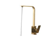 Rubinetto per il bagno, Rubinetto da cucina quadrato, rubinetto for lavello da cucina caldo e freddo Chorme nero opaco lucido, miscelatore con rotazione a 360 gradi for montaggio su piano(2)