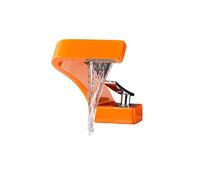 Rubinetto per il bagno, Rubinetto for lavabo bianco cromato, miscelatore for lavabo a cascata montato su piano, rubinetto for acqua calda fredda con maniglia singola per mobiletto(Oranje)