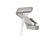 Rubinetto per il bagno, Rubinetto for lavabo bianco cromato, miscelatore for lavabo a cascata montato su piano, rubinetto for acqua calda fredda con maniglia singola per mobiletto(Brushed Nickel)