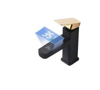 Rubinetto per il bagno, Rubinetto for lavabo con display digitale a temperatura a LED Black Touch, miscelatore caldo-freddo non elettrico for accessori for rubinetti da cucina for bagno per mobiletto(