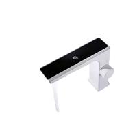 Rubinetto per il bagno, Rubinetto for lavabo con sensore intelligente grigio pistola, miscelatore for acqua calda fredda con schermo digitale, rubinetto touchless for lavabo da bagno per mobiletto(Whi