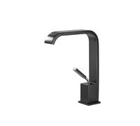 Rubinetto per il bagno, Rubinetto for lavabo da bagno Rubinetto for lavabo alto a cascata in acciaio inossidabile, rubinetto monocomando bianco nero opaco(Noir)