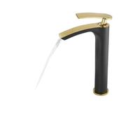 Rubinetto per il bagno, Rubinetto for lavabo Miscelatore in ottone Miscelatore for lavabo caldo e freddo, rubinetti a cascata for bagno bianco/cromo/nero/oro per mobiletto(Black gold high)