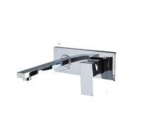 Rubinetto per il bagno, Rubinetto for lavandino del bagno placcato oro, rubinetti for lavabo in ottone montati a parete, miscelatore nero acqua calda e fredda con gru nascosta per mobiletto(Chrome)