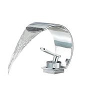 Rubinetto per il bagno, Rubinetto for lavandino del bagno Rubinetti for lavabo in ottone nero, maniglia singola Cascata calda e fredda Miscelatore elegante for montaggio su piattaforma moderna per mob
