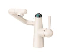 Rubinetto per il bagno, Rubinetto per lavabo con display della temperatura a LED, miscelatore per spruzzatore a 2 modalità, montaggio su piano a foro singolo(Szary)