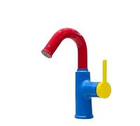 Rubinetto per lavabo a Blocchi di Colore Rosso e Blu, Miscelatore monocomando dal Design Unico per bagni Moderni e giocosi(Verde)