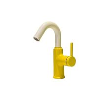 Rubinetto per lavabo a Blocchi di Colore Rosso e Blu, Miscelatore monocomando dal Design Unico per bagni Moderni e giocosi (Giallo)