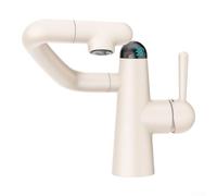 Rubinetto per lavabo a braccio robotico Dual Stream Bianco Grigio (argento) | Braccio robotico a 360 gradi, portata di rotazione completa, posizionamento flessibile, si adatta a qualsiasi disposizione