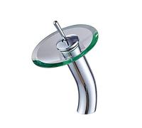 Rubinetto per lavabo a cascata in vetro Rubinetto per vasca da bagno per vasca da bagno Miscelatore per lavabo Rubinetto per acqua da cucina con maniglia singola Finitura in ottone cromato, rubinetti