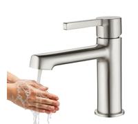 Rubinetto per lavabo a colonna ALITA Laveo BVA_322D argento con tappo