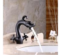Rubinetto per Lavabo A Forma di Drago in Bronzo Nero, retrò Europeo, per Lavabo da Appoggio, per Lavabo Sottotop, per Acqua Calda E Fredda, Black Dragon-Shaped [Dwarf] Dragon Head
