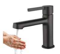 Rubinetto per lavabo a pavimento ALITA Laveo BVA_722D nero con tappo