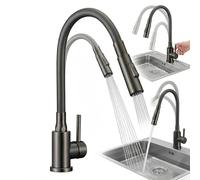 Rubinetto per lavabo a pavimento VELIA con beccuccio flessibile a 2 funzioni.