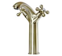 Rubinetto per lavabo alto a pavimento Luxor, colore ottone anticato