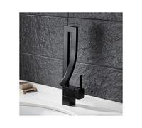 Rubinetto per lavabo artistico in ottone nero, rubinetto per lavabo creativo per bagno, rubinetto per acqua calda