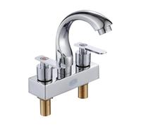 Rubinetto per Lavabo Bagno a Doppio Comando, Argento Aeratore | Lega di Zinco, Rame e Abs, Miscelazione Caldo Freddo, Flusso Fluido, per Lavabi Bagno e Affitti
