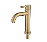 Rubinetto per lavabo bagno a foro singolo in acciaio inox 304 oro spazzolato, design moderno e facile installazione compresa