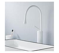 Rubinetto per lavabo bianco o nero Rubinetto per lavabo monocomando caldo e freddo Materiale in ottone Stile Nord Europa (Colore : Black Short) Stabilize