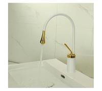 Rubinetto per lavabo bianco o nero Rubinetto per lavabo monocomando caldo e freddo Materiale in ottone Stile Nord Europa (Colore : Black Short) Stabilize