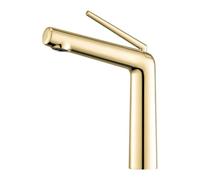 Rubinetto per lavabo caldo e freddo in rame da bagno, firma d'oro