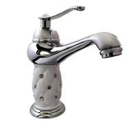 Rubinetto per lavabo con brillantini miscelatore bagno monoforo argento
