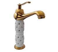 Rubinetto per lavabo con brillantini miscelatore bagno monoforo oro
