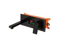 Rubinetto per lavabo con display digitale a LED in ottone nero, miscelatore monocomando caldo freddo,Sicuro e affidabile(Noir)
