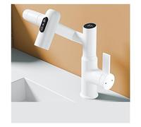 Rubinetto per lavabo con display digitale a LED, rotazione a 360 gradi, spruzzatore multifunzione per acqua calda e fredda, miscelatore per bagno (colore: grigio)