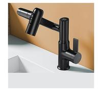 Rubinetto per lavabo con display digitale a LED, rotazione a 360 gradi, spruzzatore multifunzione per acqua calda e fredda, miscelatore per bagno (colore: grigio)