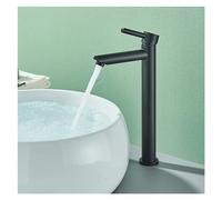 Rubinetto per lavabo Cromato Nero Opaco - Miscelatore monocomando per Bagno con Montaggio sul Piano, Acqua Calda e Fredda per lavello da Cucina, Struttura in Ottone, Modello WJ5501