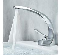 Rubinetto per lavabo Cromato Nero Rubinetti per lavabo Miscelatori per Acqua da Bagno Rubinetto per lavabo in Ottone Maniglia Singola Un Foro Rubinetto per lavabo da Bagno Gru