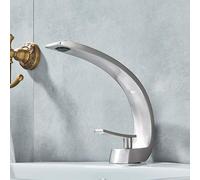 Rubinetto per lavabo Cromato Nero Rubinetti per lavabo Rubinetti miscelatori per Acqua da Bagno Rubinetto per lavabo in Ottone Maniglia Singola Un Foro Rubinetto per lavabo da ba