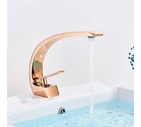 Rubinetto per lavabo Cromato Nero Rubinetti per lavabo Rubinetti miscelatori per Bagno Rubinetto per lavabo in Ottone Maniglia Singola Un Foro Rubinetto per lavabo da Bagno Gru (