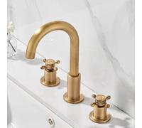 Rubinetto per lavabo da Bagno, 3 Fori, Doppia Maniglia, Miscelatore Girevole per lavabo, Modello B, Flusso Grande B