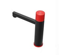 Rubinetto per lavabo da bagno a cascata Rubinetto miscelatore monocomando in ottone rubinetto per lavabo con pulsante corto nero e rosso design elegante Lavabo Grifo per la casa moderna
