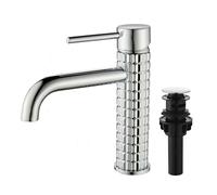 Rubinetto per lavabo da bagno a foro singolo Rubinetti da bagno in ottone Rubinetto da bagno moderno con scarico pop-up SHUNLI