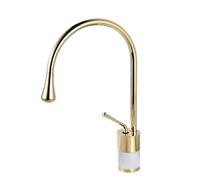 Rubinetto per lavabo da bagno a leva singola, miscelatore in marmo in ottone girevole a 360, miscelatore per lavabo da bagno Rubinetto per lavello dell'acqua cromato dorato per lavelli della roulotte