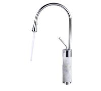 Rubinetto per lavabo da bagno a leva singola, miscelatore in marmo in ottone girevole a 360, miscelatore per lavabo da bagno Rubinetto per lavello dell'acqua cromato dorato per lavelli della roulotte
