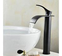 Rubinetto per Lavabo da Bagno Ad Arco Alto Nero, Acqua Calda E Fredda, Design Elegante, Moderno, Miscelatore per Lavabo, Elegante Arredo Bagno, Facile Installazione