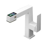 Rubinetto per lavabo da bagno con display digitale, con sollevamento, rotazione a 360°, freddo e caldo, doppio uso, 3 modalità di acqua, maniglia singola per camper, bagno vanità rubinetti per 1 foro