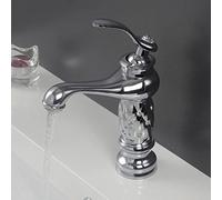 Rubinetto per lavabo da bagno, design alto e corto, miscelatore monocomando, finitura smaltata lucida, modello G1003 - elegante e funzionale per bagni moderni