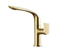Rubinetto per lavabo da bagno girevole a 360°, dorato, miscelatore monocomando per acqua calda e fredda, elegante e funzionale, ideale per cucina e bagno