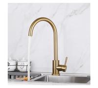 Rubinetto per lavabo da bagno in oro spazzolato girevole miscelatore in acciaio inossidabile durevole ed elegante ideale per la decorazione domestica moderna di facile installazione